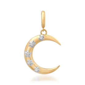 Chic Diamond Moon Crescent Charm Pendant