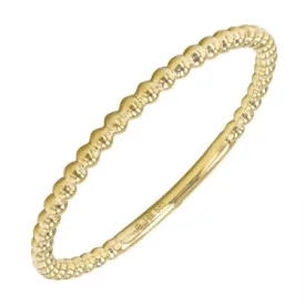 14K Beaded Stackable Ring