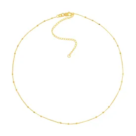 14k Yellow Gold Beaded Necklace