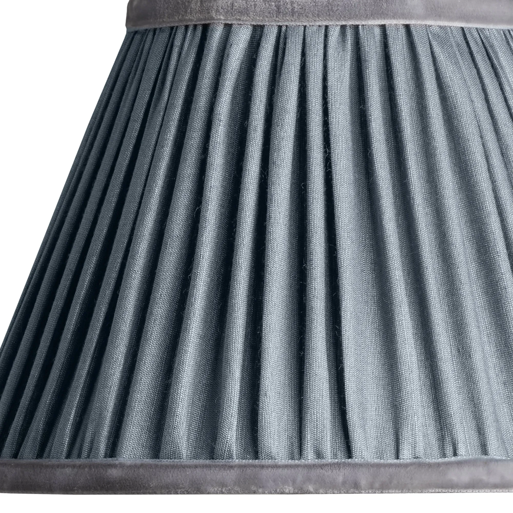 25cm empire shade in moonstone silk with velvet tape