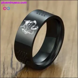 8MM MEN RING IN BLACK STAINLESS STEEL WEDDING BAND ENGRAVING