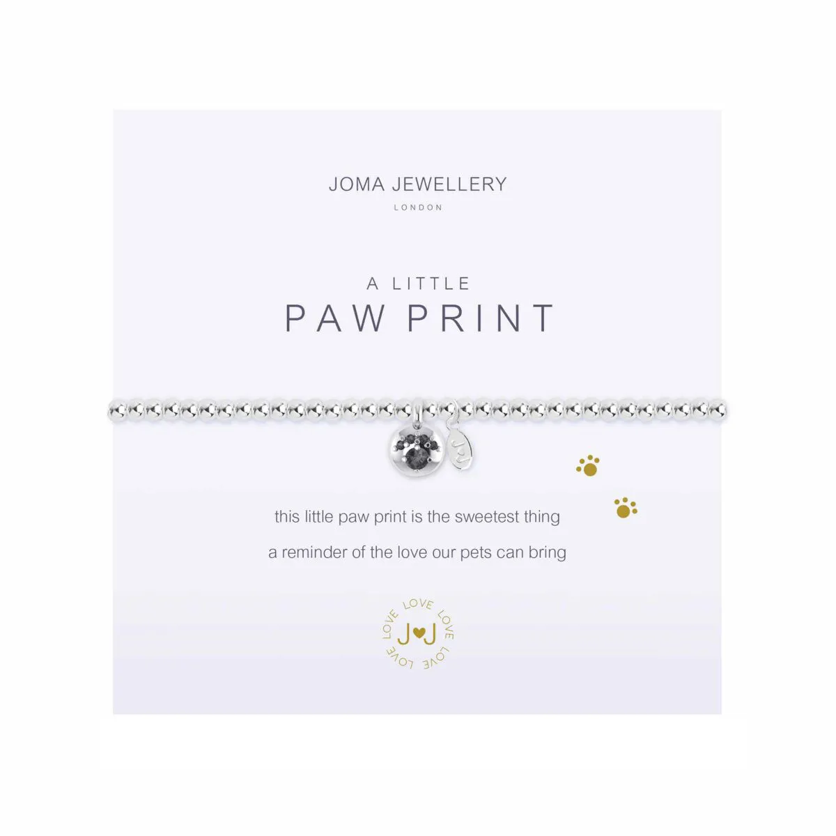 A Little 'Paw Print' Bracelet | Silver Plated