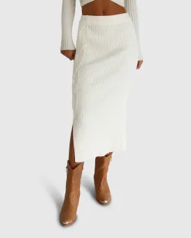 All My Life Knit Midi Skirt - Cream