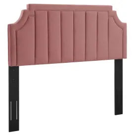 Alyona Channel Tufted Performance Velvet Full/Queen Headboard By Modway - MOD-6347 - Dusty Rose