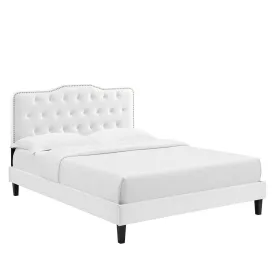 Amber Performance Velvet Twin Platform Bed By Modway - MOD-6780 - White