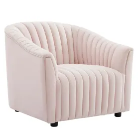 Announce Performance Velvet Channel Tufted Armchair By Modway - EEI-5055 - Pink