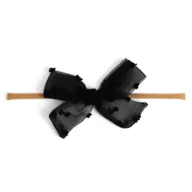 Baby Bow - Black Sheer Dot