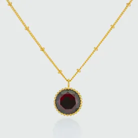 Barcelona January Garnet Birthstone Necklace