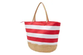 Basket Handbag in Red Fabric