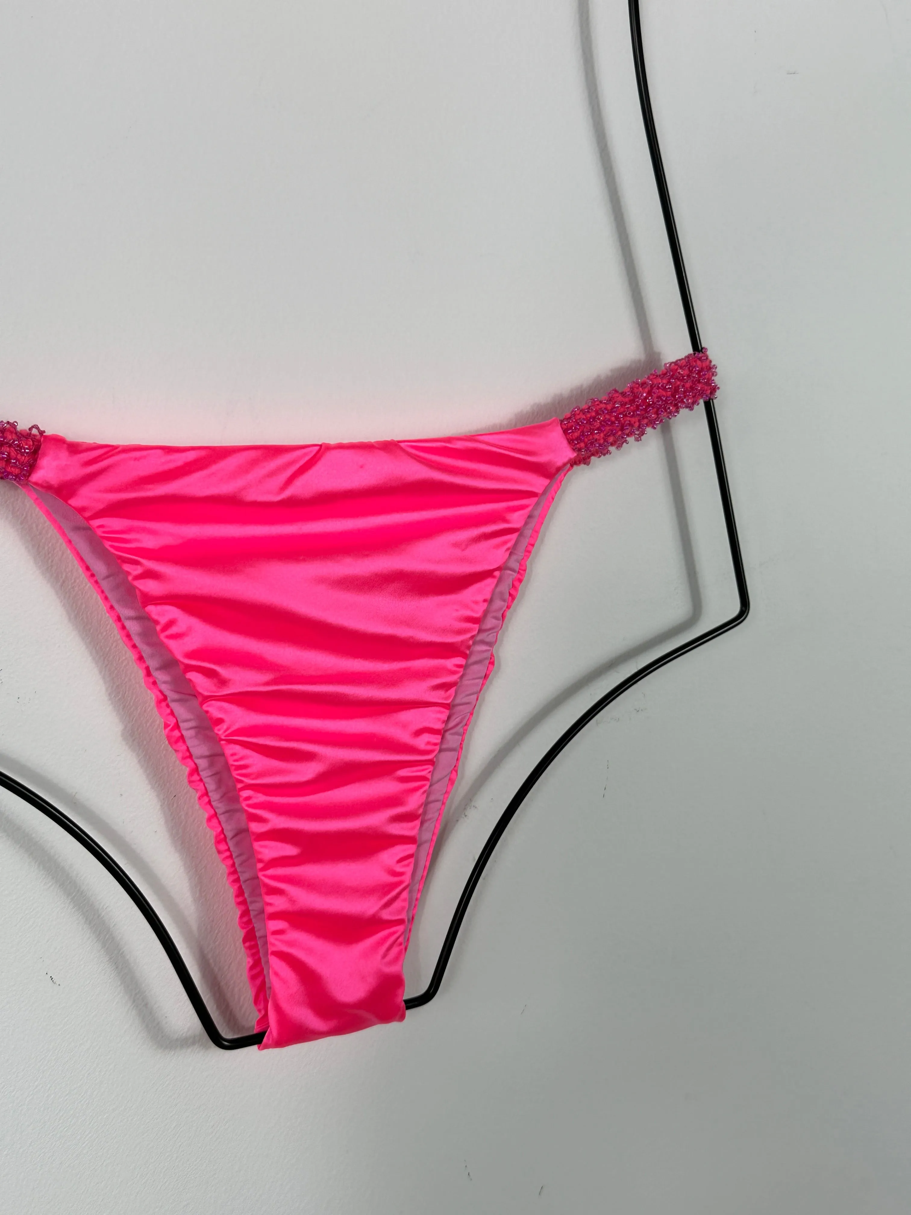 Beaded Neon Bikini Pink