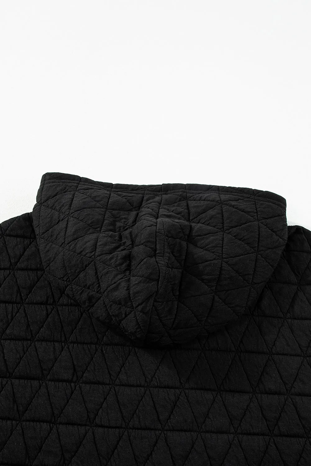 Beige Drop Shoulder Quilted Patchwork Kangaroo Pocket Hoodie