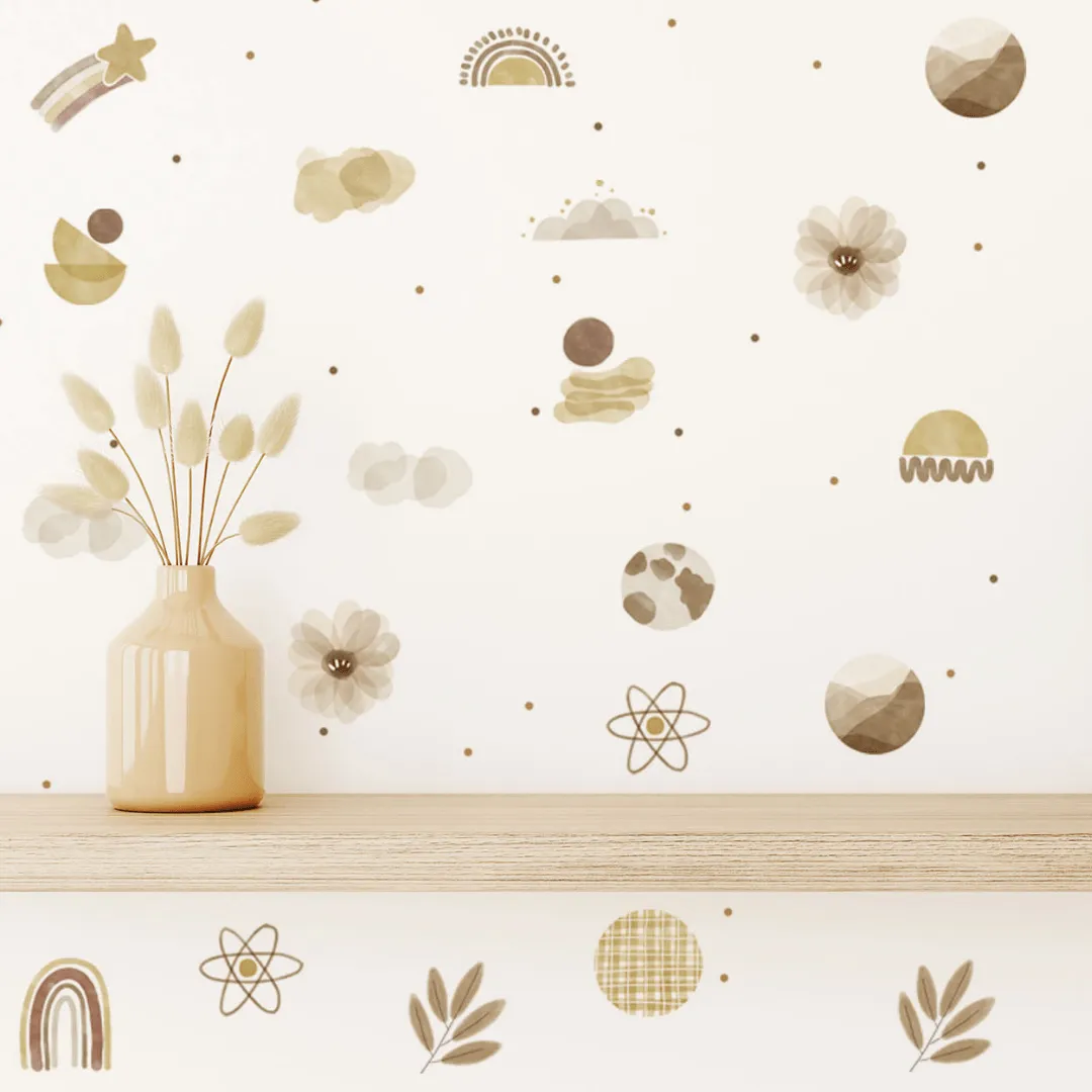 Boho Shapes Wall Sticker Set