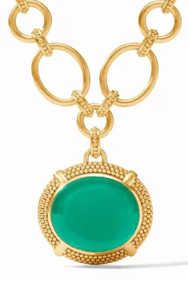 Cabochon Statement Necklace - Iridescent Emerald Green | Julie Vos