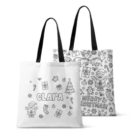 Colorable Personalized Tote Bags | Christmas Morning