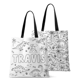 Colorable Personalized Tote Bags | Jurassic Playground