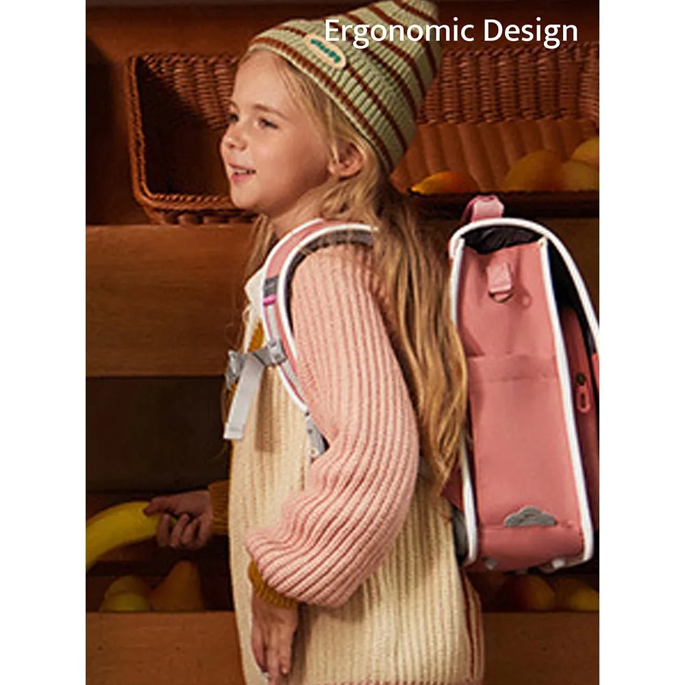 Coral Peach Rectangle style Backpack for Kids, Medium