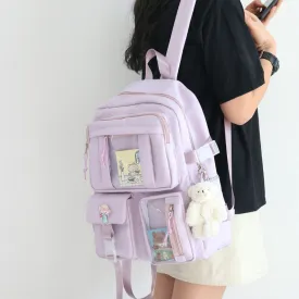 Cute Bear Pendant Backpack PL51280