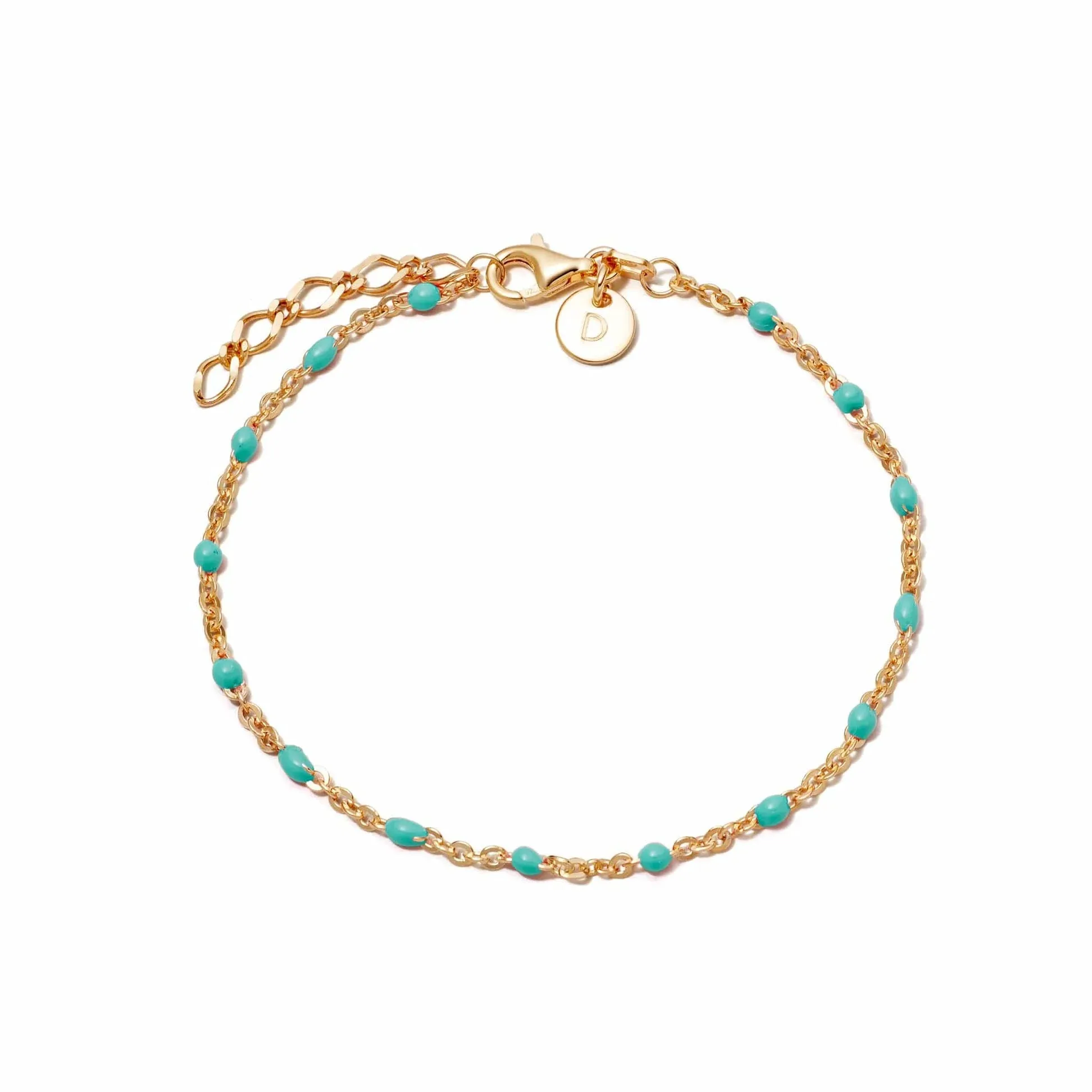 Daisy London Treasures Turquoise Beaded Bracelet, Gold