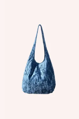 Denim Blue Velvet Hobo Bag