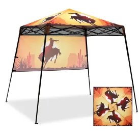 Eagle Peak SHADE GRAPHiX Day 8x8 Tripper Pop Up Canopy Tent with Digital Printed Cowboy