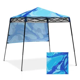 Eagle Peak SHADE GRAPHiX Day Tripper 8x8 Pop Up Canopy Tent with Digital Printed Blue Abstract Top