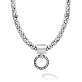 Enso Beaded Circle Pendant Necklace