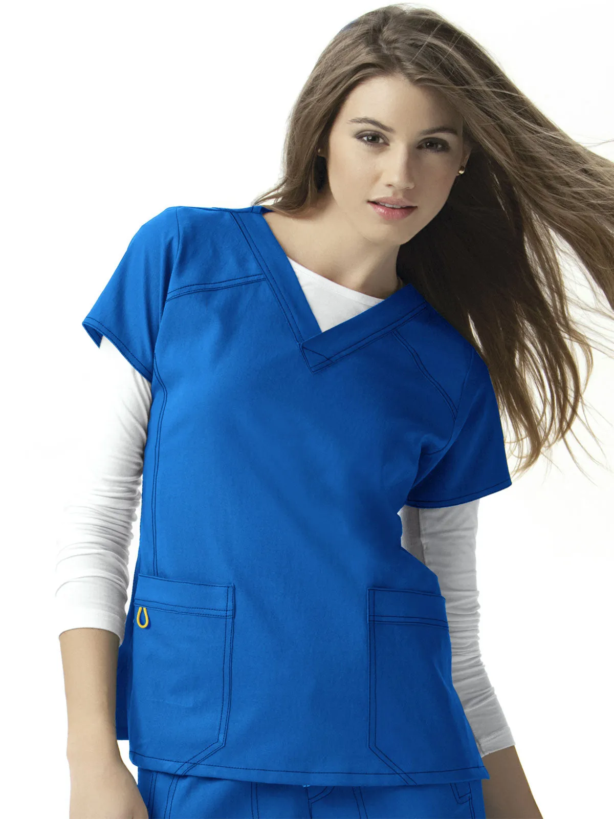 Four-Stretch - Women's Sporty V-Neck Solid Top