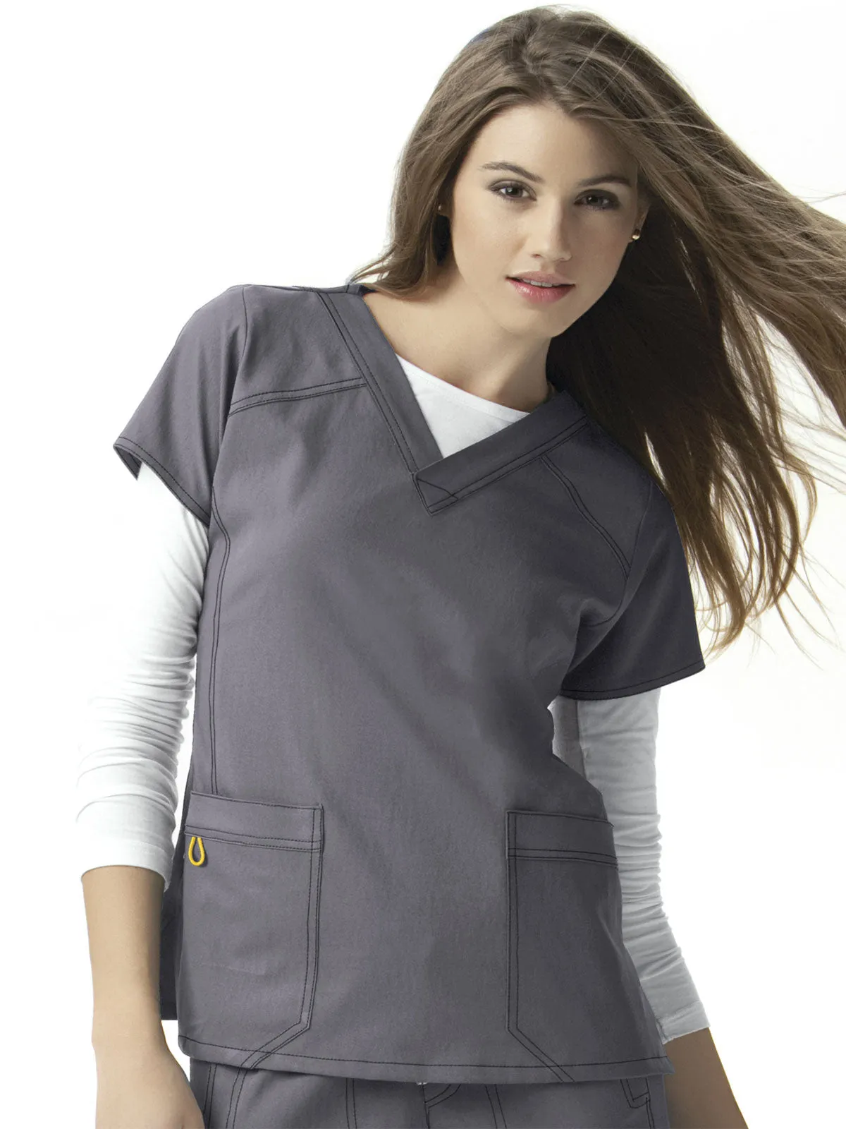 Four-Stretch - Women's Sporty V-Neck Solid Top