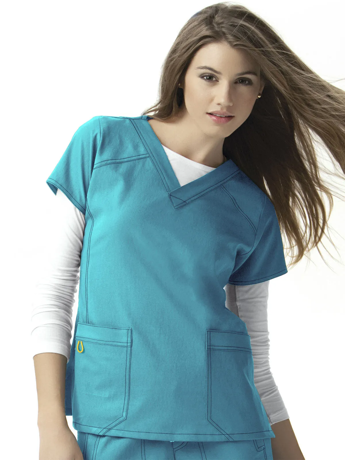 Four-Stretch - Women's Sporty V-Neck Solid Top