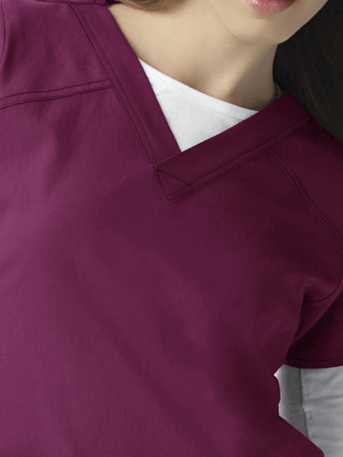 Four-Stretch - Women's Sporty V-Neck Solid Top
