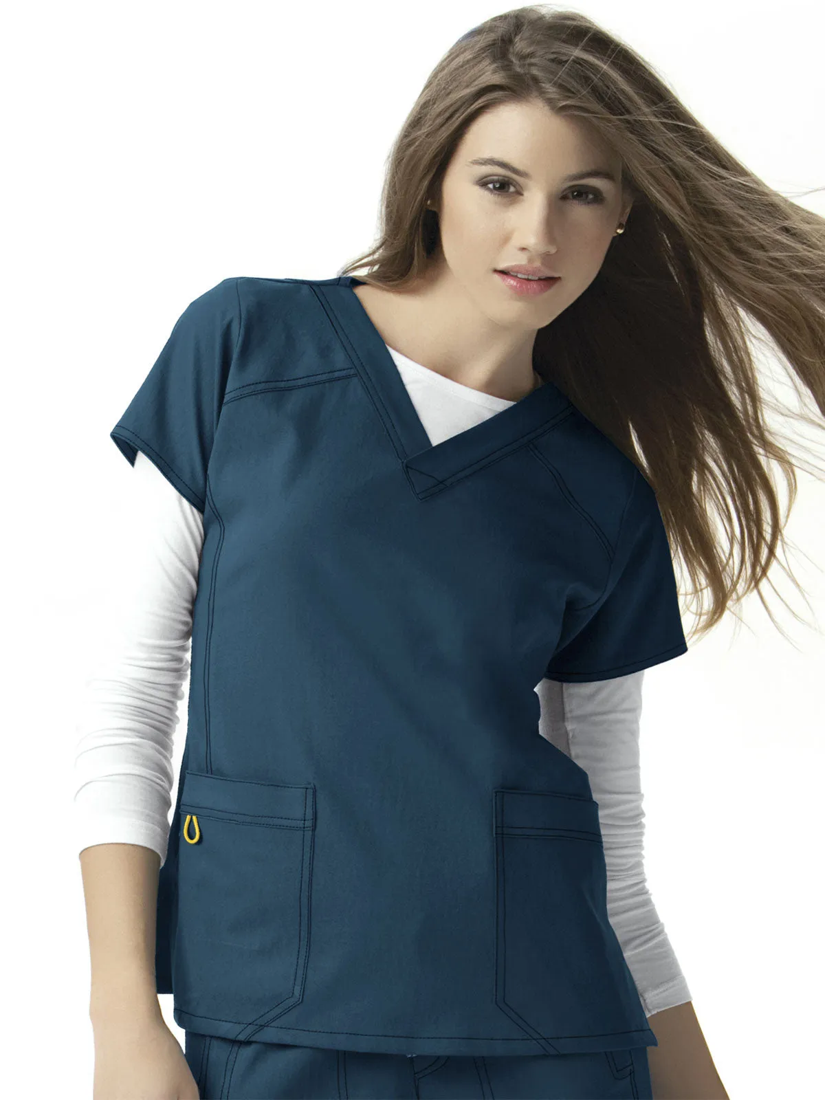 Four-Stretch - Women's Sporty V-Neck Solid Top