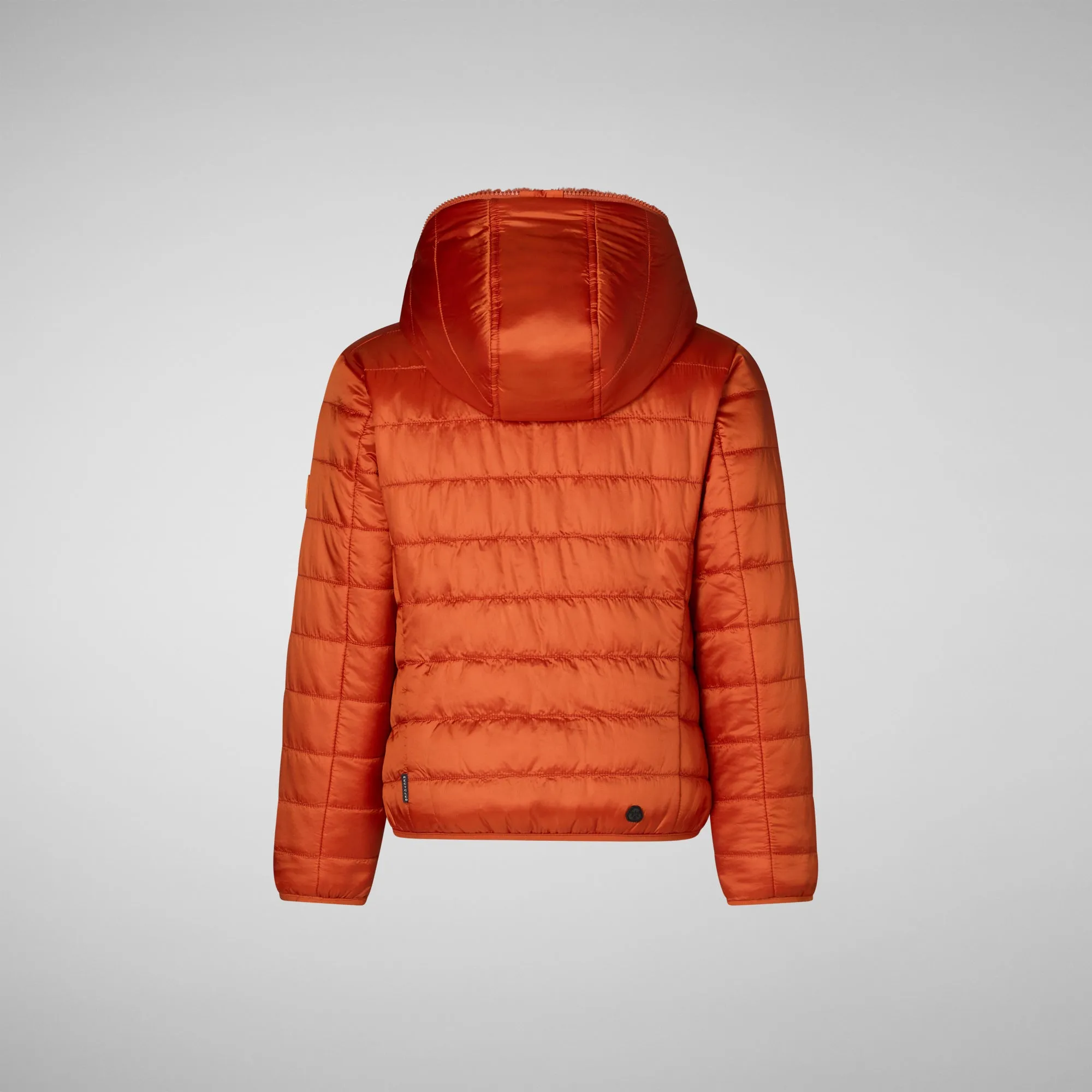 Girls' hooded reversible jacket Chloe in maple orange