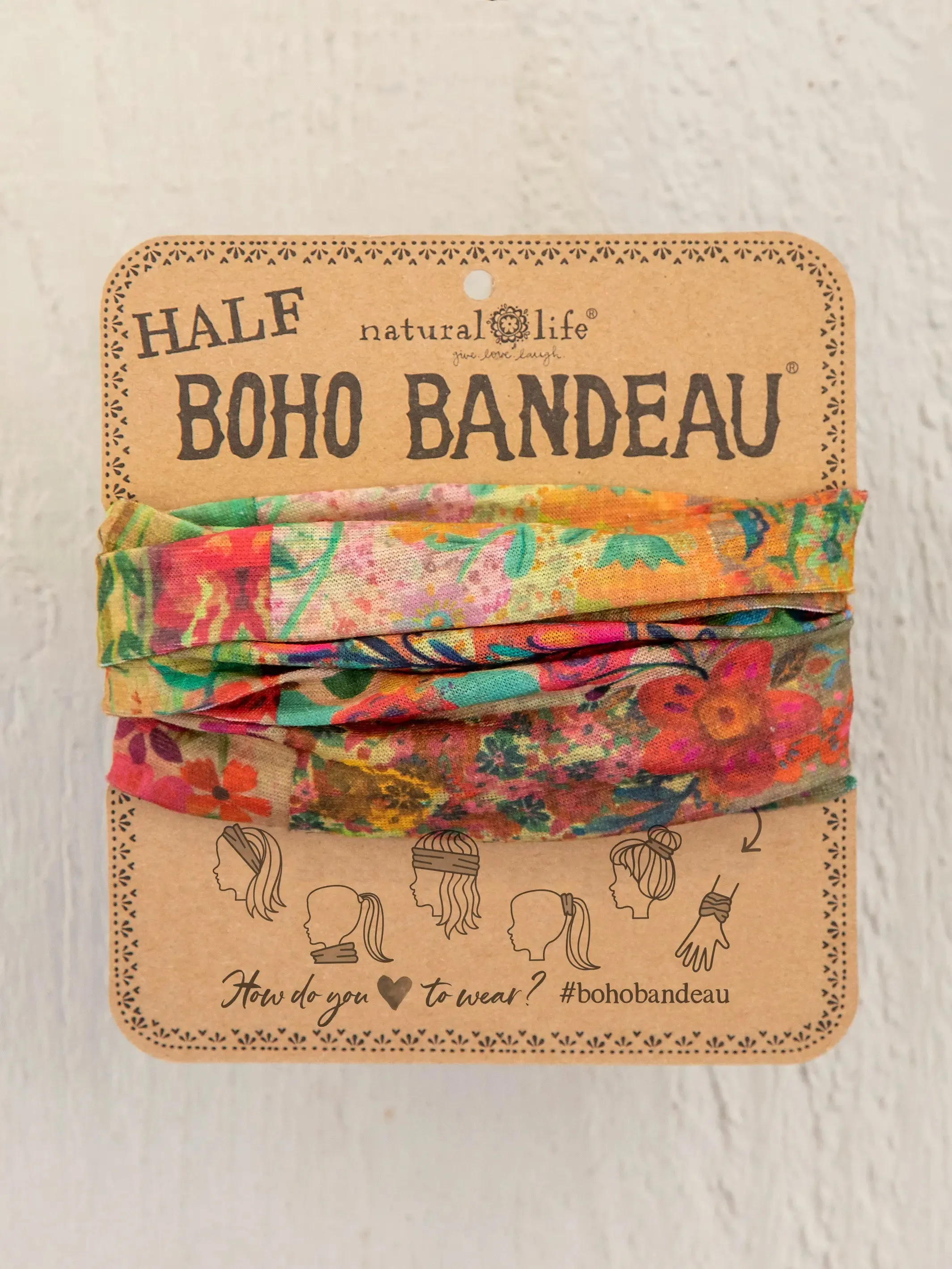 Half Boho Bandeau® Headband - Pink Patchwork