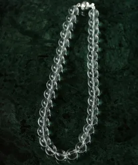 Handwoven  12mm White Crystals Magnetic Clasp Necklace