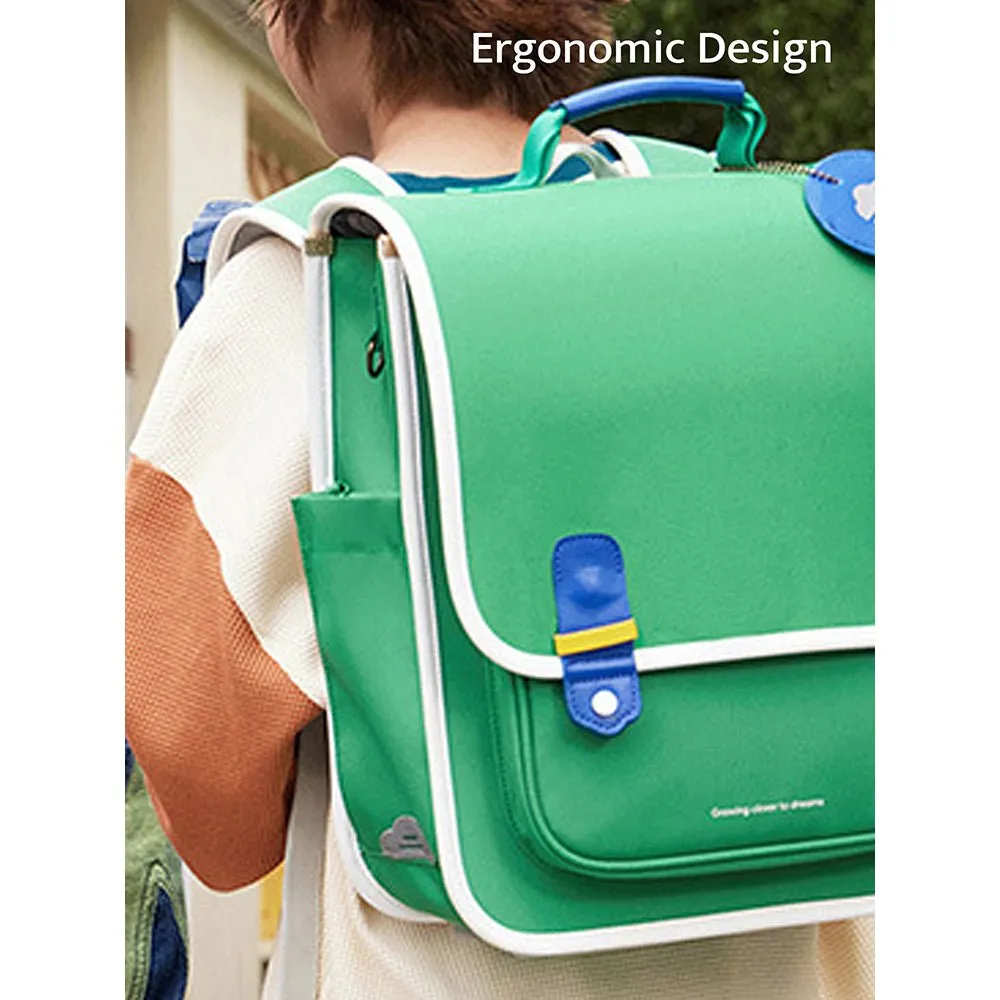 Jade Green Rectangle style Backpack for Kids, Large