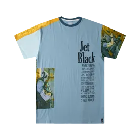 Jet Black Patchwork Panel Tee