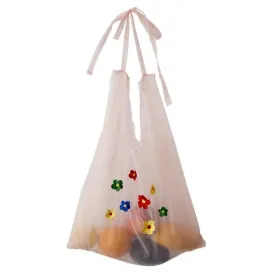 Kawaii Embroidered Fruits Mesh Shoulder Tote Bag