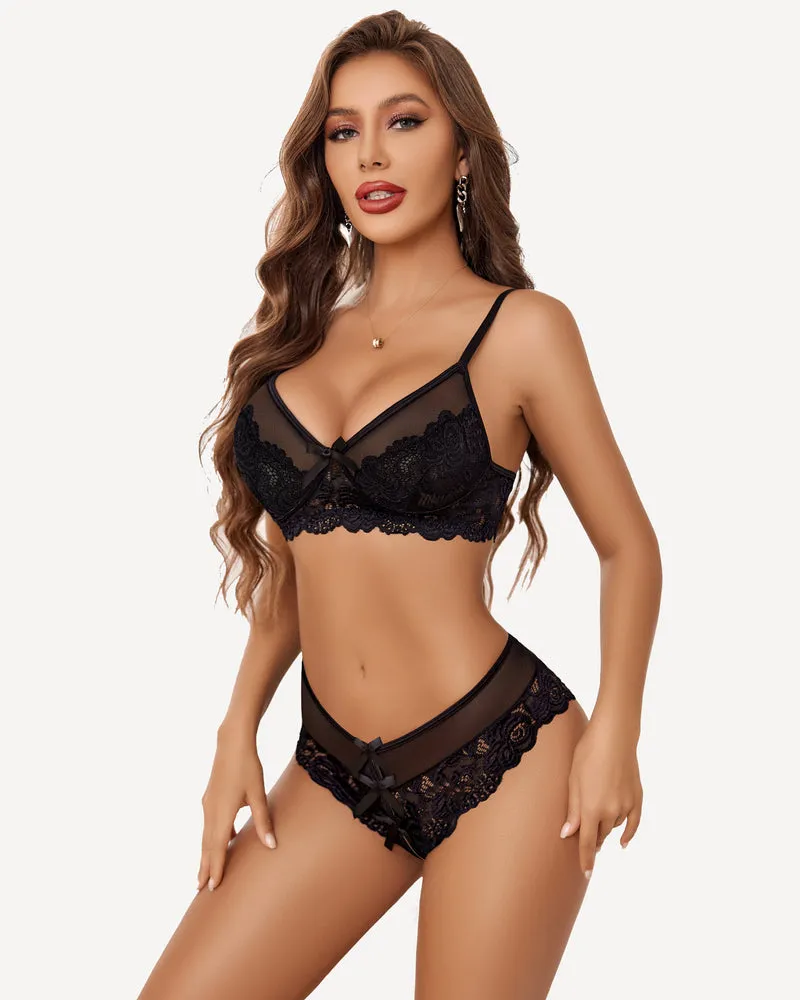 Lace Bra and Panty Sets 2 Piece Lace Outfits