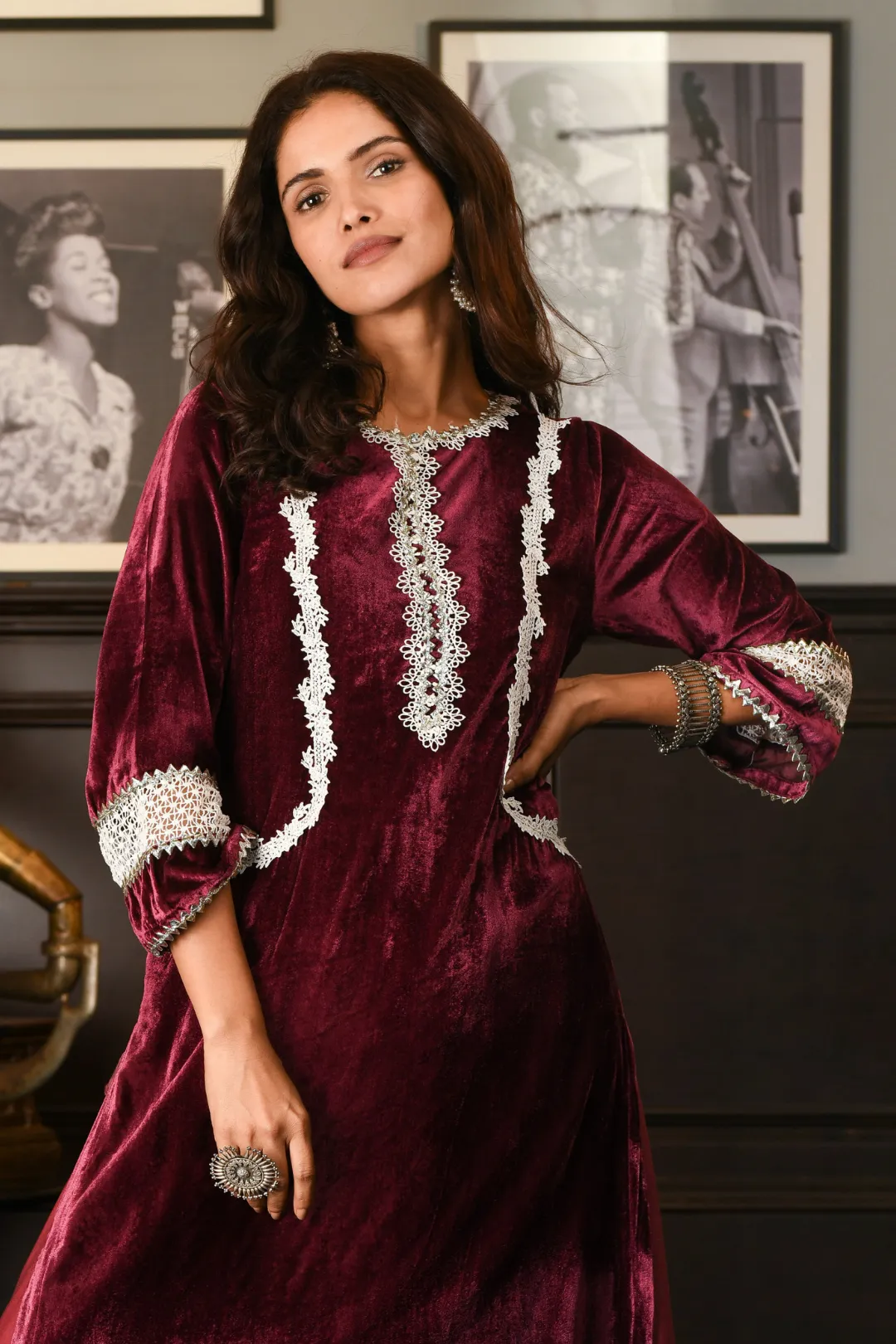 Makhmal Birch Kurta