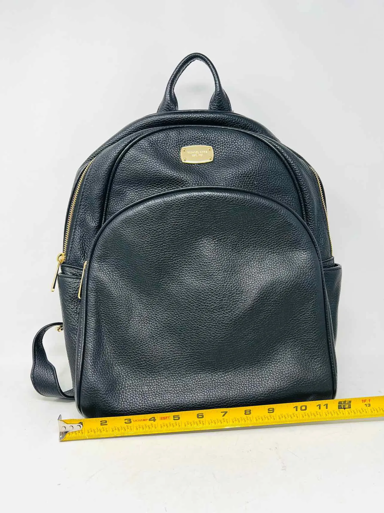 Michael Michael Kors Black/Gold Pebbled Leather Designer BackPack