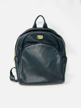 Michael Michael Kors Black/Gold Pebbled Leather Designer BackPack