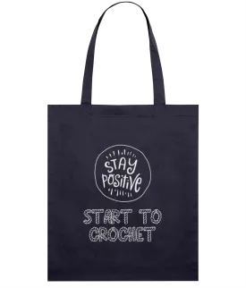 Navy Light Tote Bag - Stay positive crochet