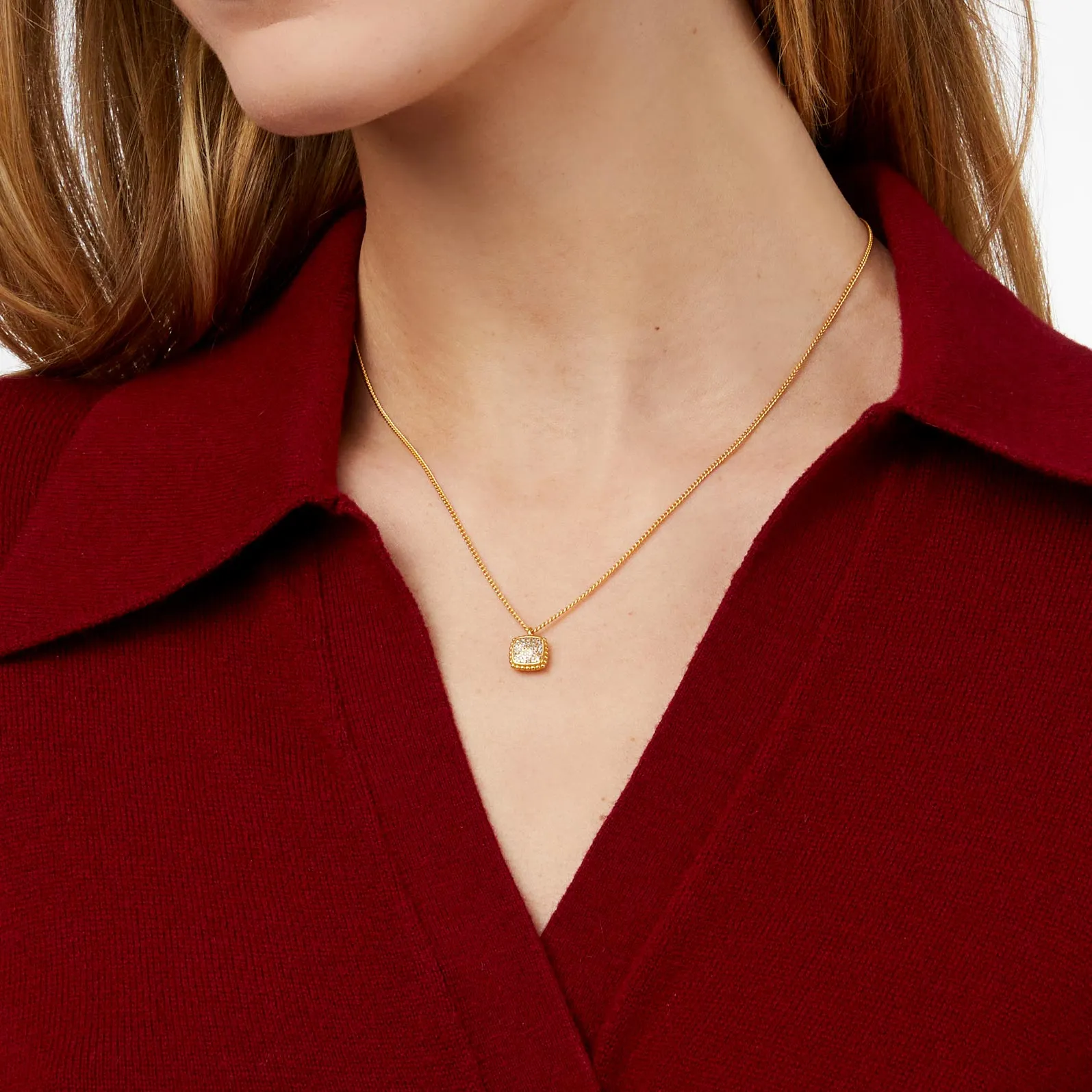 Noel Pavé Solitaire Necklace