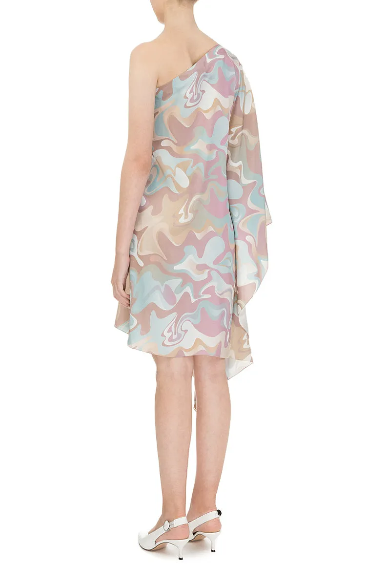 Printed asymmetric dress