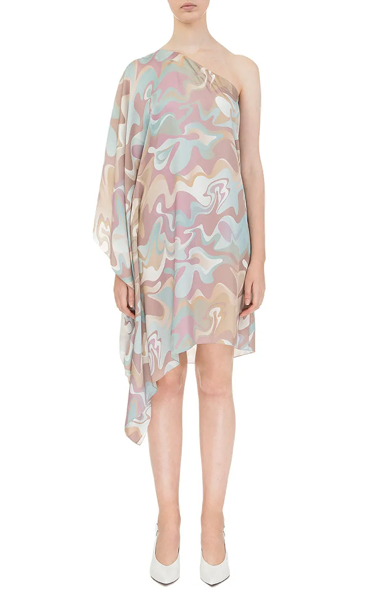 Printed asymmetric dress