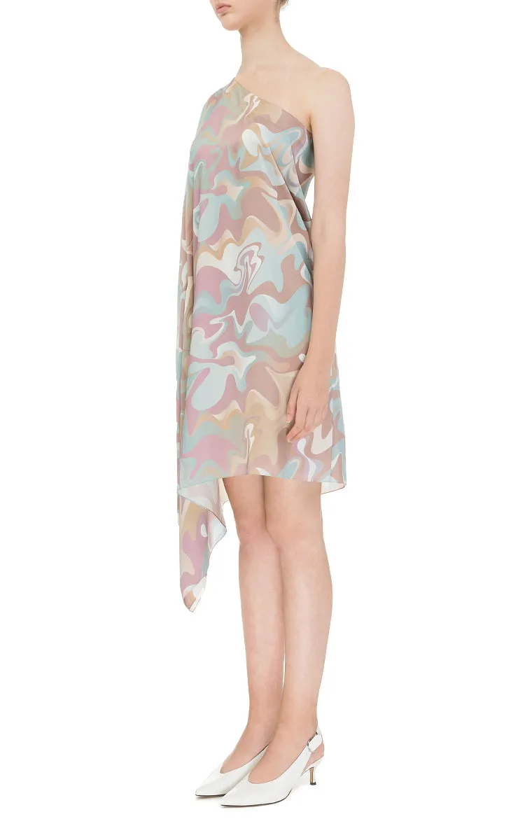 Printed asymmetric dress