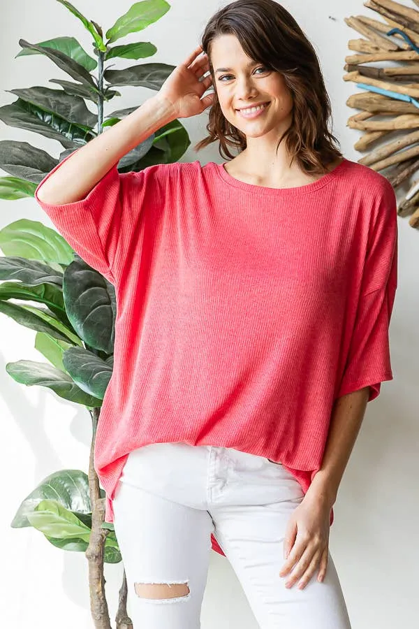 Ribbed Oversized Top