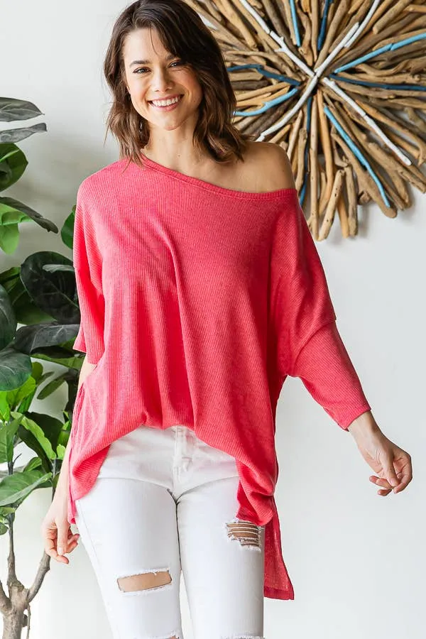 Ribbed Oversized Top