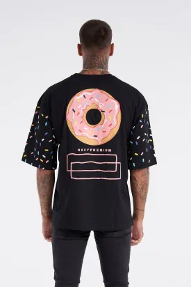 Sprinkle Donut Oversized Tee Black