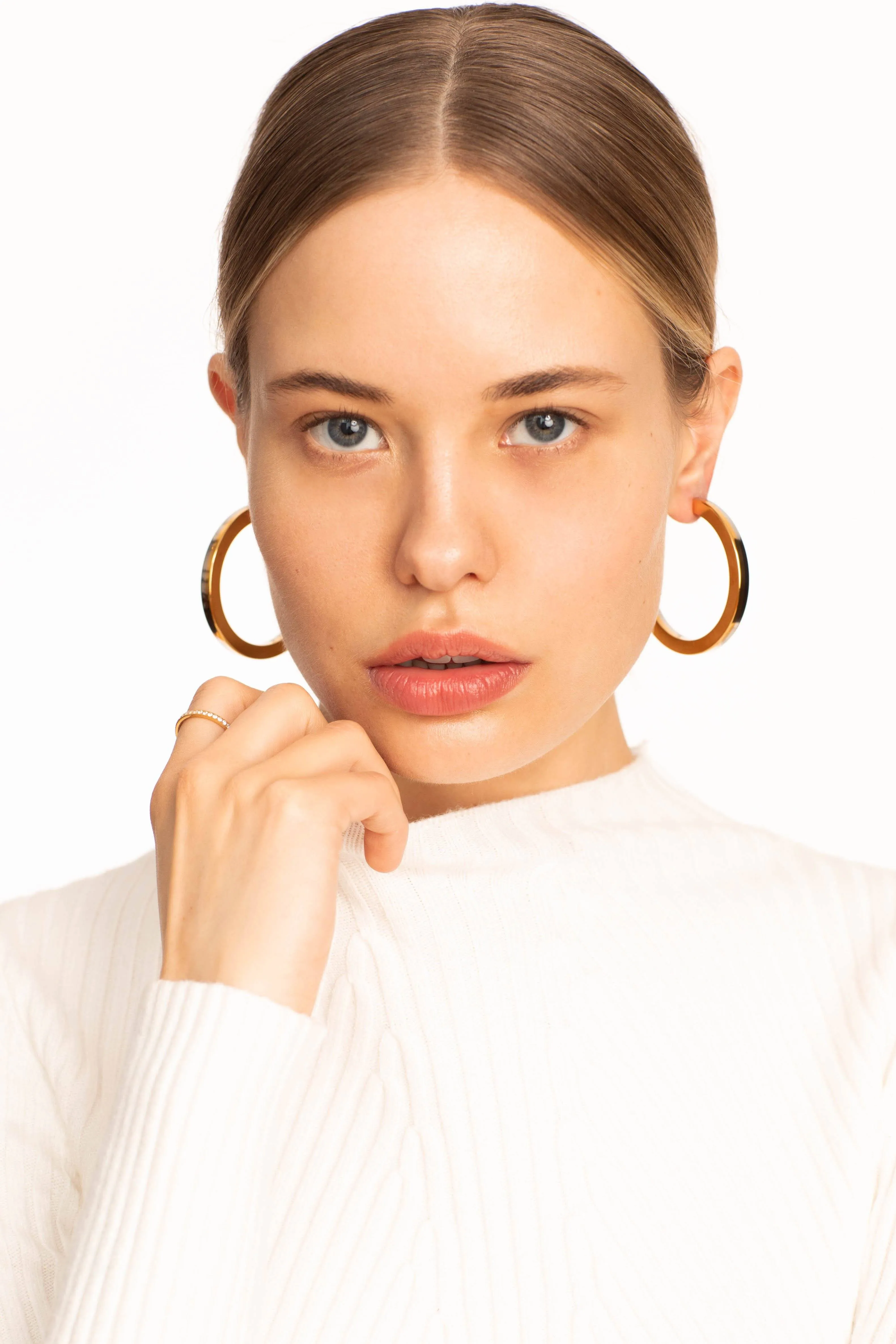 Two Tone Flat Hollow Hoops